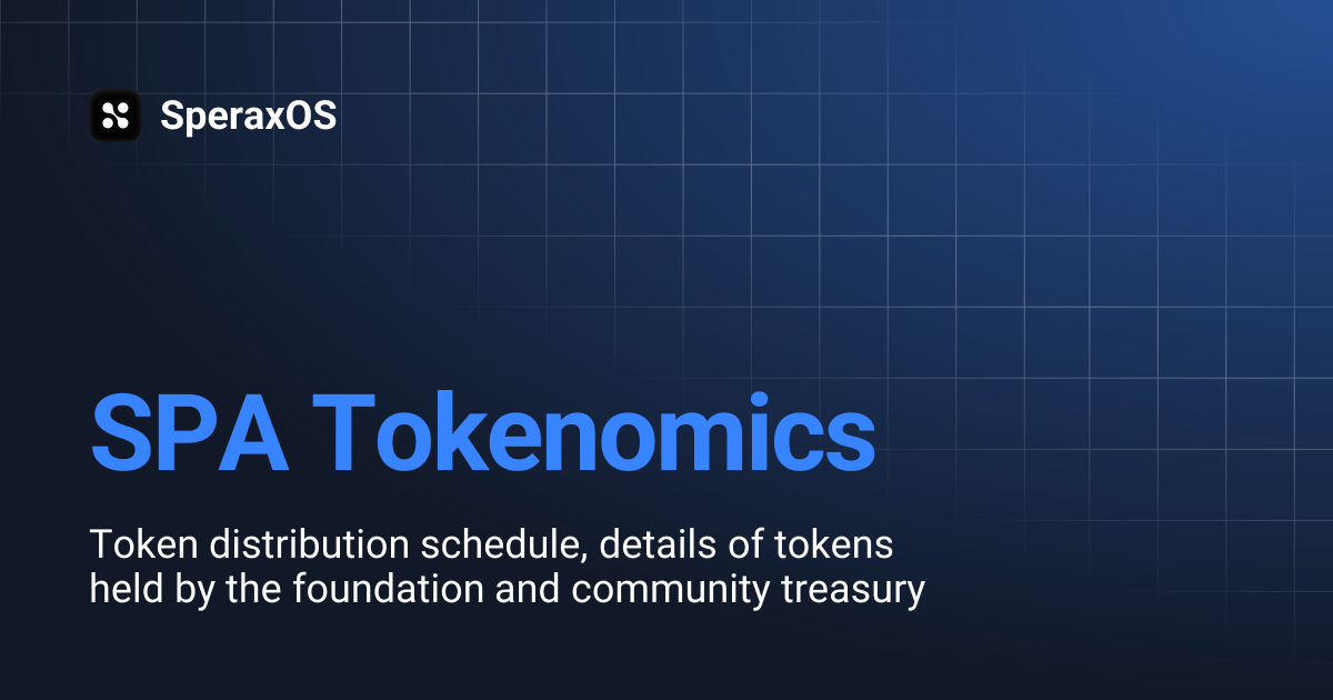 SPA Tokenomics | SperaxOS